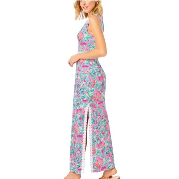 Lilly Pulitzer NWT Ashler Stretch Maxi Dress Soliel Pink Perfect Poppy Size 6 - Picture 4 of 15